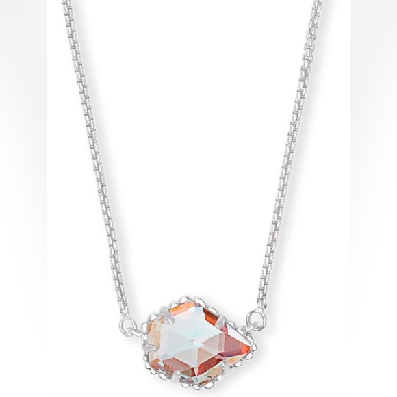 Kendra Scott Jewelry - Kendra Scott Tess | Dichroic Glass Silver Pendant Necklace NIB